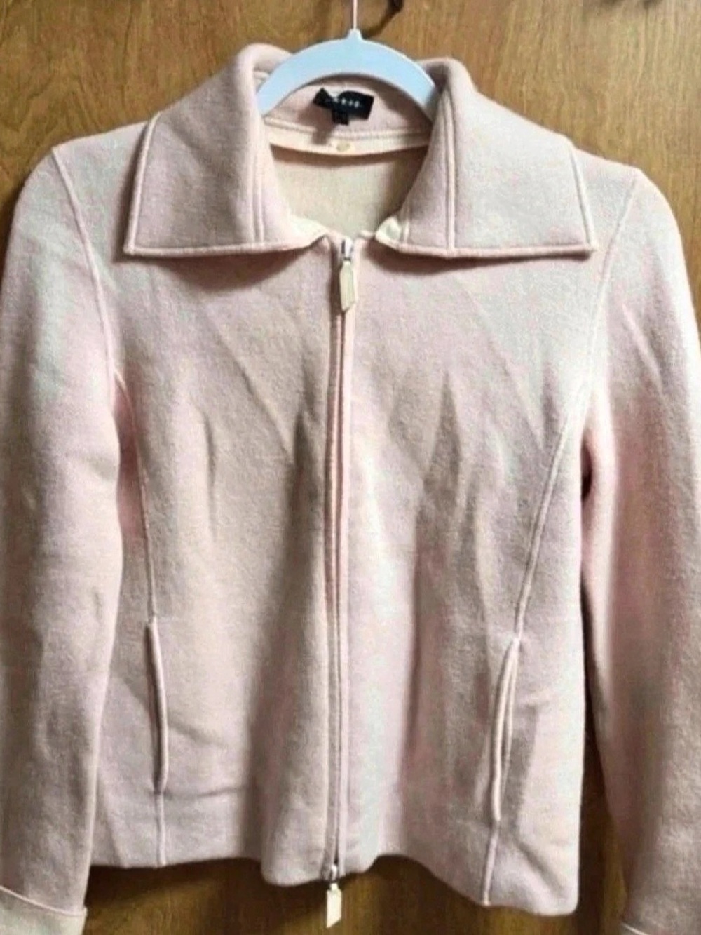 Akris Cashmere Piqué Zip-Up Cardigan Pink Size 4